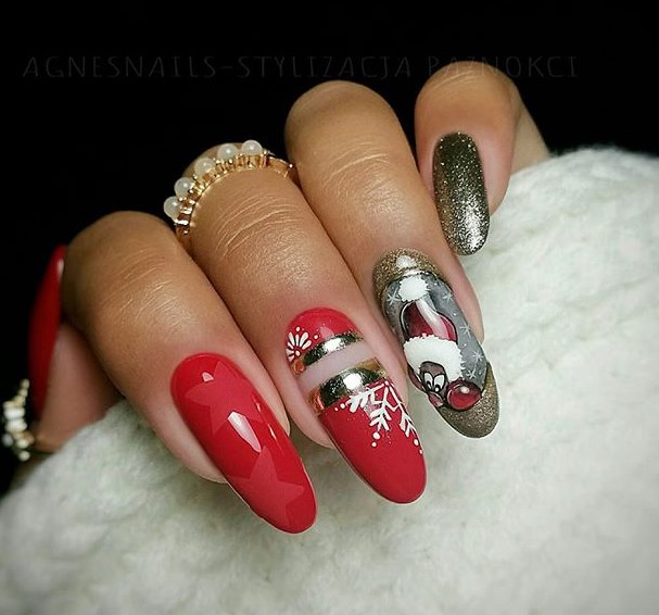 новогодний маникюр фото 46