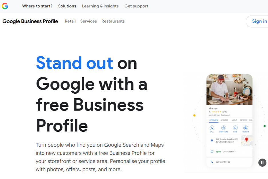 Бизнес-профиль Google