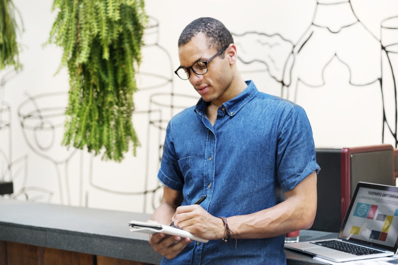 A solo entrepreneur using business automation tools.