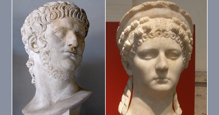 Der römische Kaiser Nero und seine Frau Poppaea