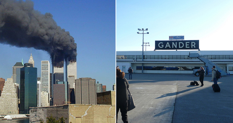 Rauchen im World Trade Center am 11. September, Gander International Airport. Rauchen im WTC am 11. September, Gander International Airport