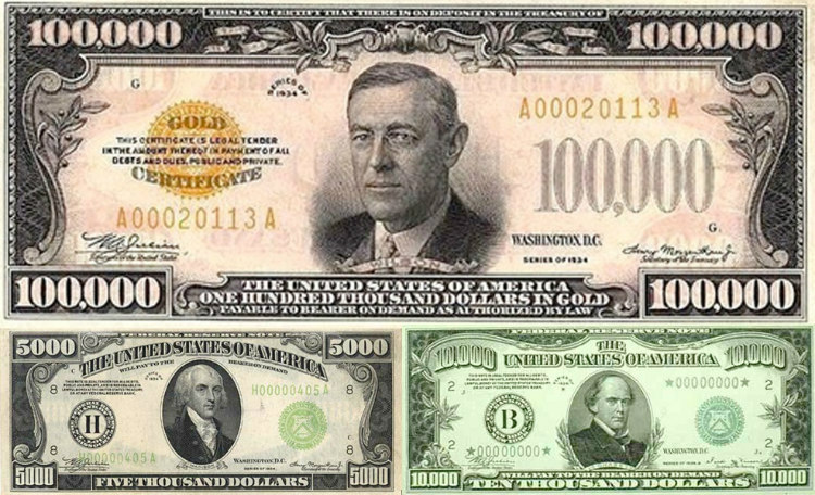 Eng yuqori nominalli dollarlar